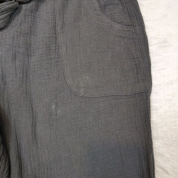 Lot 2 Cat & Jack Girls XL Cotton Gauze Jogger Pants Gray Green Tie Waist Pockets - Picture 12 of 13